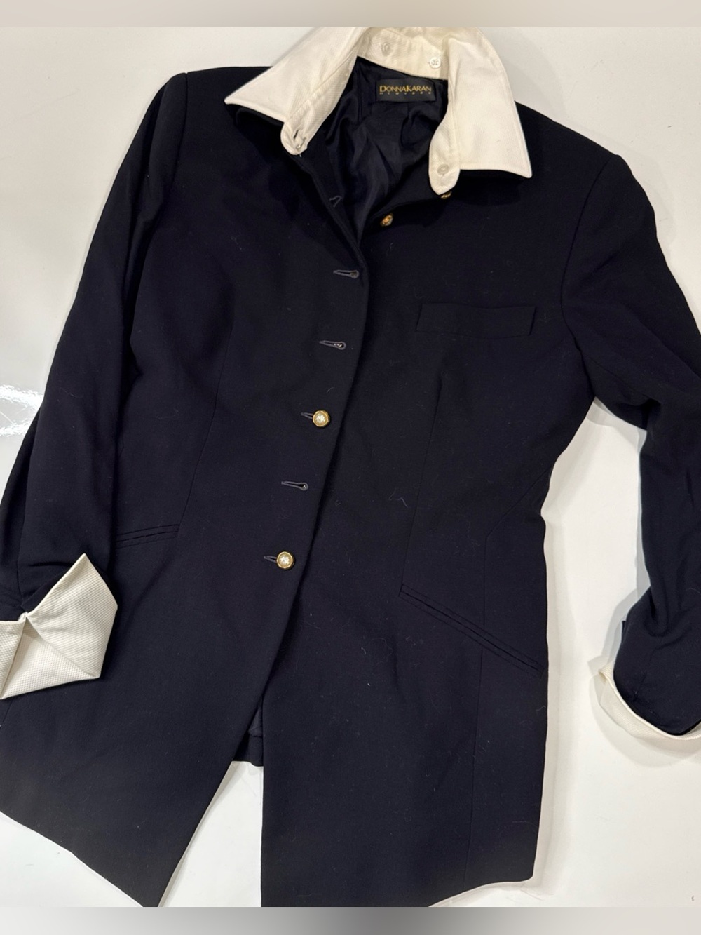 Rare Donna Karan Black label collection Tuxedo Vintage Wool  jacket 10 A070826
